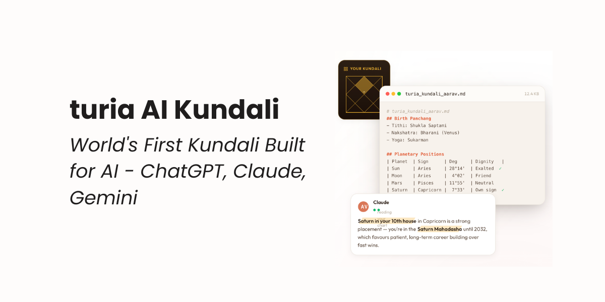 turia AI Kundali: World's First Kundali Built for AI (Not Just by It)